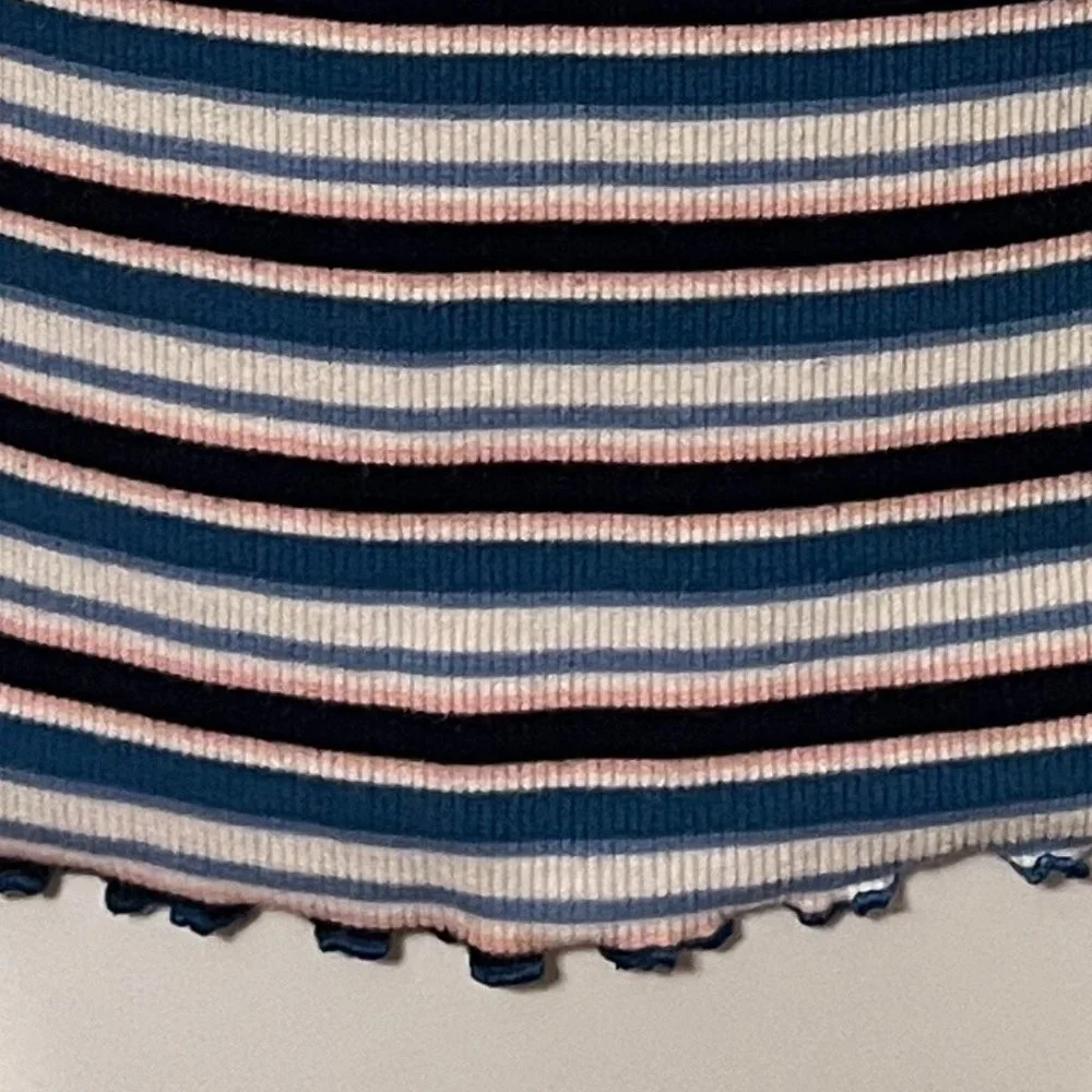 Justice long sleeve blue striped shirt size 14/16